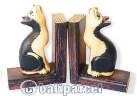 Wooden Bookends Cat, Set Of 2