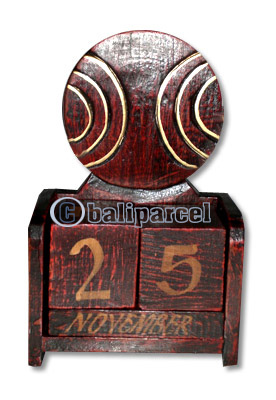 Atique Calendar, Hadmade From Albesia Wood