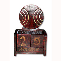 Atique Calendar, Hadmade From Albesia Wood