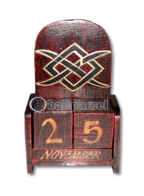 Atique Calendar, Hadmade From Albesia Wood