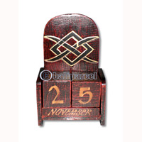 Atique Calendar, Hadmade From Albesia Wood