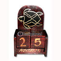 Atique Calendar, Hadmade From Albesia Wood