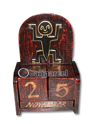 Atique Calendar, Hadmade From Albesia Wood