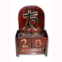 Atique Calendar, Hadmade From Albesia Wood