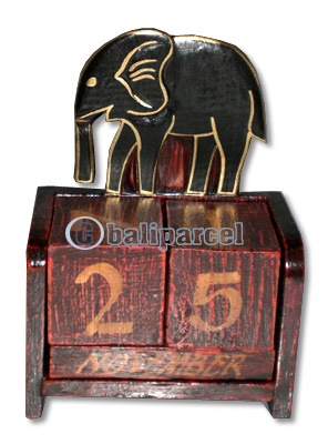 Atique Calendar, Hadmade From Albesia Wood