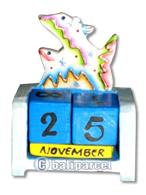 Calendar, Hadmade From Albesia Wood