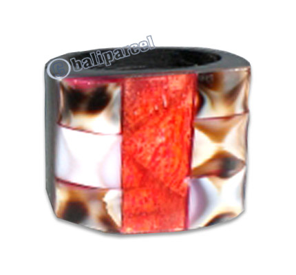 Ring, Handmade From Resin Inlaid With Sea Shell.  