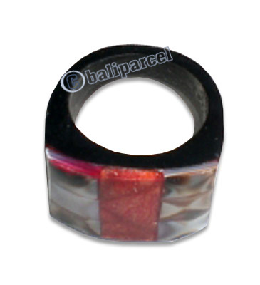 Ring, Handmade From Resin Inlaid With Sea Shell.  