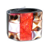 Ring, Handmade From Resin Inlaid With Sea Shell.  