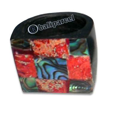 Ring, Handmade From Resin Inlaid With Sea Shell.  