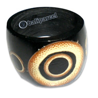 Ring, Handmade From Resin Inlaid With Bamboo.  