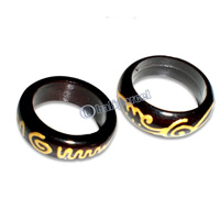 Wooden Ring, Handmade From Sono Wood With Handpainted.