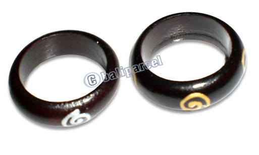 Wooden Ring, Handmade From Sono Wood With Handpainted.
