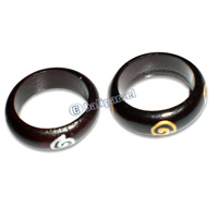 Wooden Ring, Handmade From Sono Wood With Handpainted.