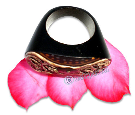 Wooden Ring, Handmade From Sono Wood With Handpainted.