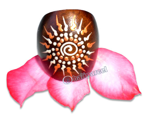 Wooden Ring, Handmade From Sono Wood With Handpainted.