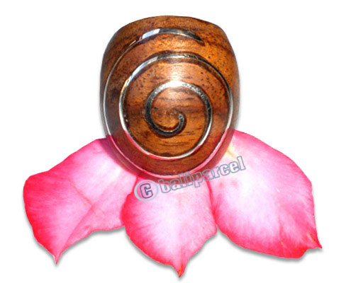 Wooden Ring, Handmade From Sono Wood With Silver.