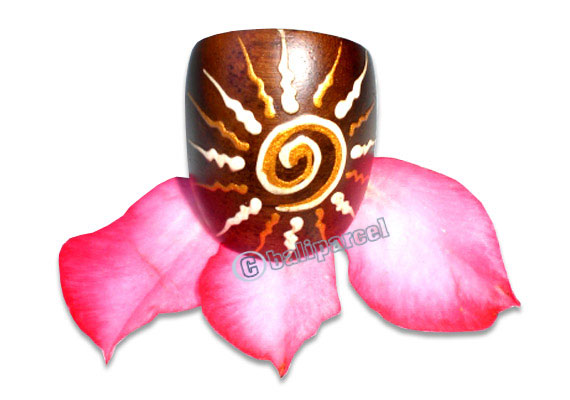 Wooden Ring, Handmade From Sono Wood With Handpainted.