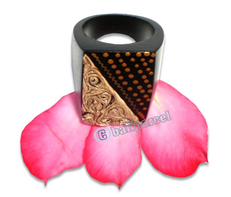 Wooden Ring, Handmade From Sono Wood With Handpainted.