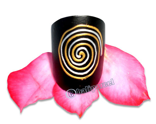 Wooden Ring, Handmade From Sono Wood With Handpainted.