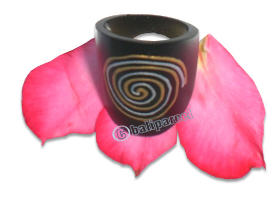 Wooden Ring, Handmade From Sono Wood With Handpainted.