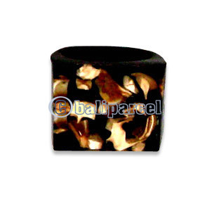 Ring, Handmade From Resin Inlaid With Sea Shell.