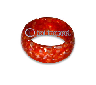 Ring, Handmade From Resin Inlaid With Mosaic.