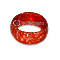 Ring, Handmade From Resin Inlaid With Mosaic.