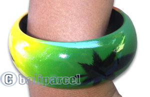 Wooden Bracelet With Hand Painted.
