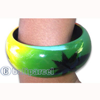 Wooden Bracelet With Hand Painted.