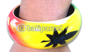 Wooden Bracelet With Hand Painted.