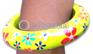 Wooden Bracelet With Hand Painted.