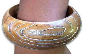 Wooden Bracelet From Sono Wood With Hand Painted.