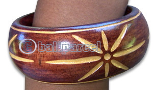 Wooden Bracelet With Handcarved.