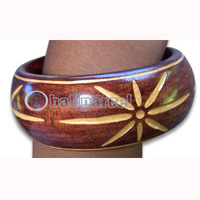 Wooden Bracelet With Handcarved.