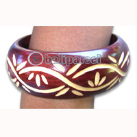 Wooden Bracelet With Handcarved.