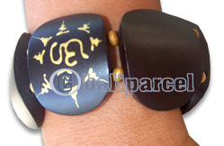 Wooden Bracelet From Sono Wood With Hand Painted.