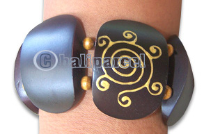 Wooden Bracelet From Sono Wood With Hand Painted.