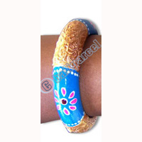 Wooden Bracelet With Hand Painted.