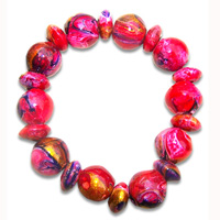 Bracelet, Handpainted With Crazy Color 