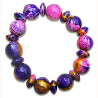 Bracelet, Handpainted With Crazy Color 