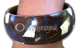 Bracelet, Handmade From Resin Inlaid With Coconut.
