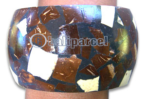 Bracelet, Handmade From Resin Inlaid With Coconut.