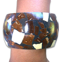 Bracelet, Handmade From Resin Inlaid With Coconut.