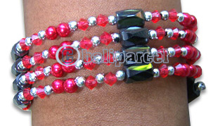 Bracelet, Handmade From Glassbead And Resin.