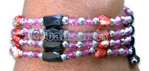 Bracelet, Handmade From Glassbead And Resin.