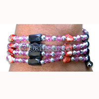 Bracelet, Handmade From Glassbead And Resin.