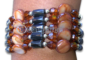 Bracelet, Handmade From Glassbead And Resin.