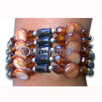 Bracelet, Handmade From Glassbead And Resin.