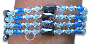 Bracelet, Handmade From Glassbead And Resin.